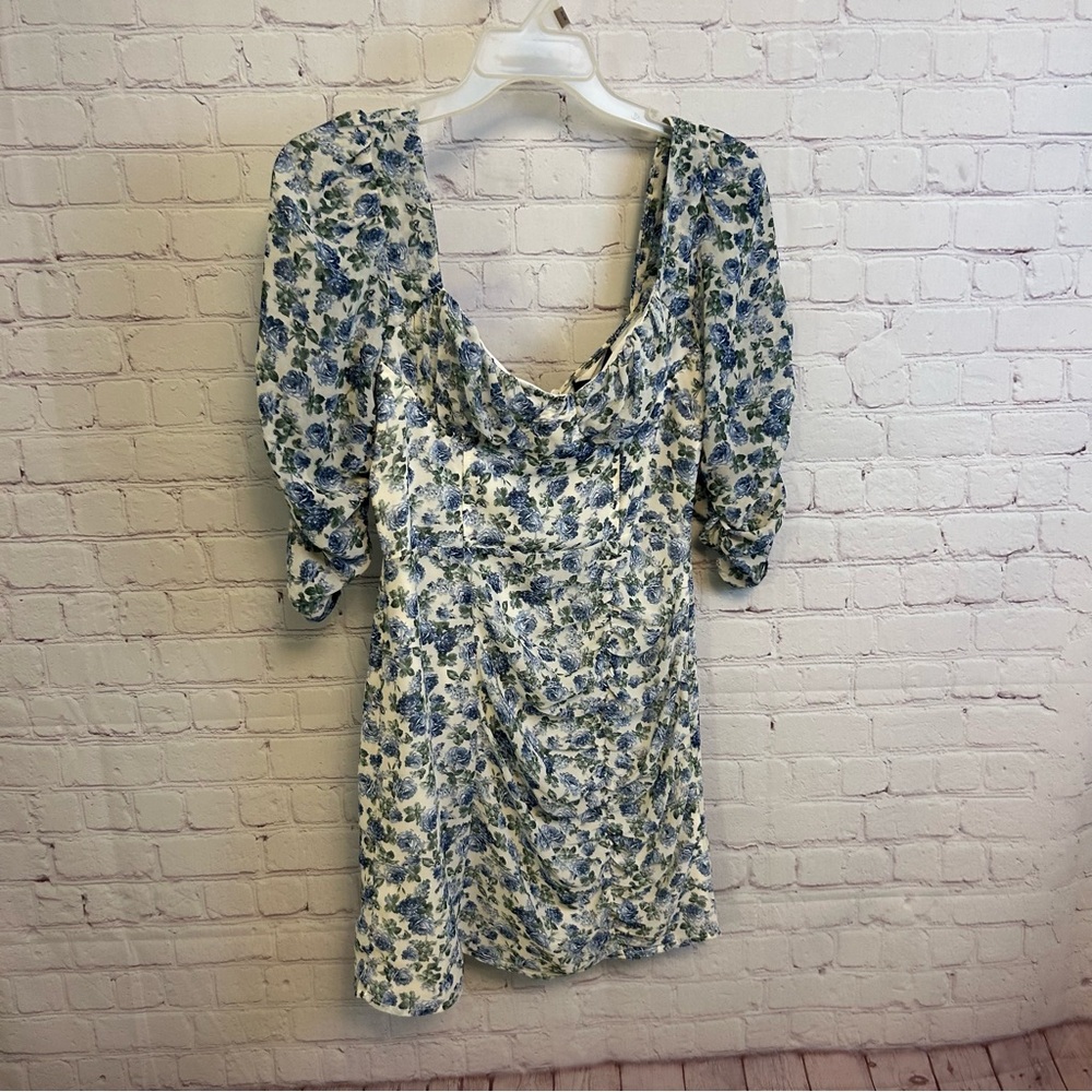 VICI Cotton Candy LA New blue floral cottagecore dress Medium square neck girly - Picture 2 of 12